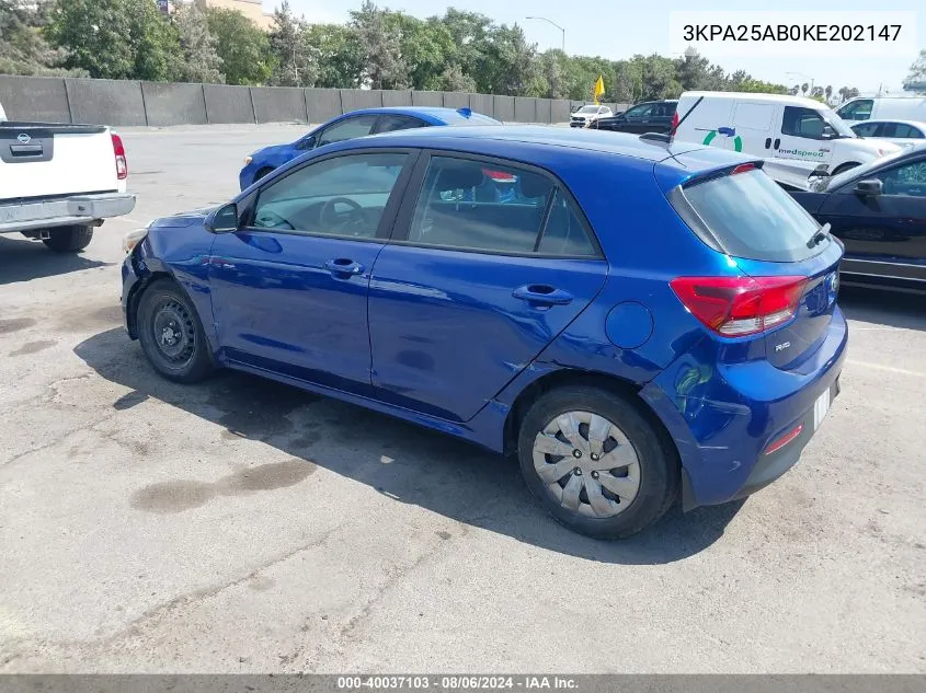 3KPA25AB0KE202147 2019 Kia Rio 5-Door S