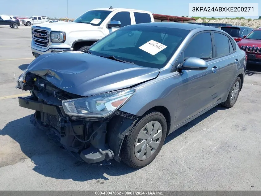 2019 Kia Rio S VIN: 3KPA24ABXKE200271 Lot: 40047852