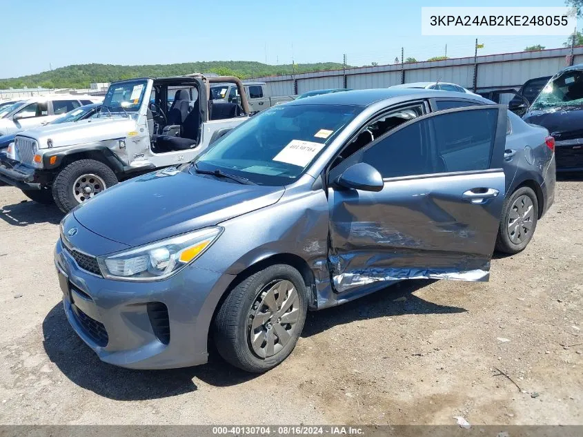 2019 Kia Rio S VIN: 3KPA24AB2KE248055 Lot: 40130704