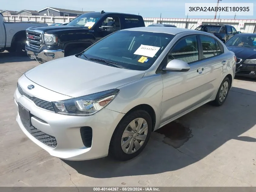 2019 Kia Rio S VIN: 3KPA24AB9KE180935 Lot: 40144267