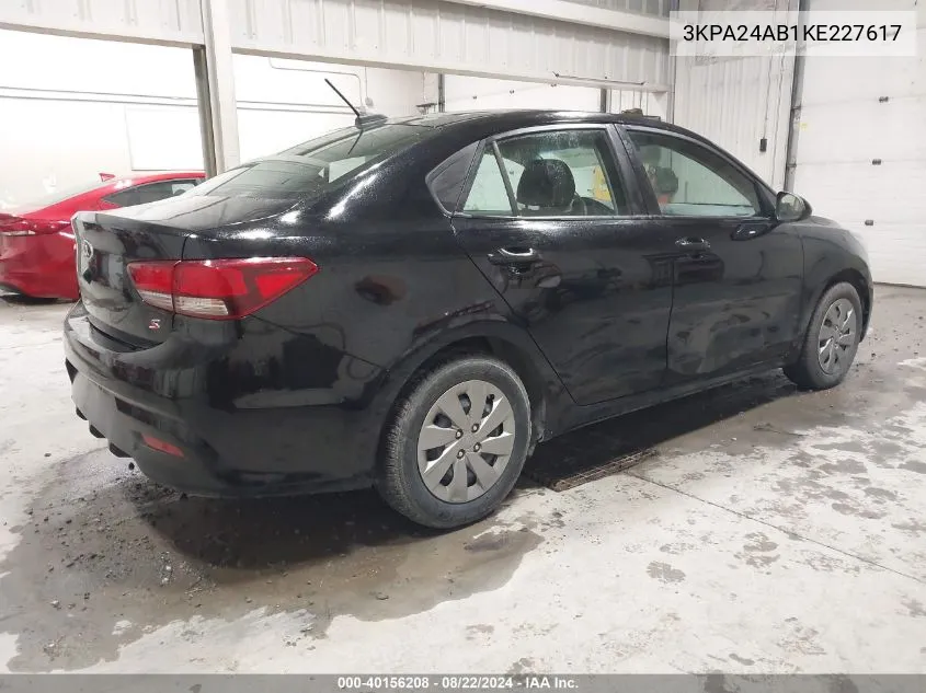 2019 Kia Rio S VIN: 3KPA24AB1KE227617 Lot: 40156208