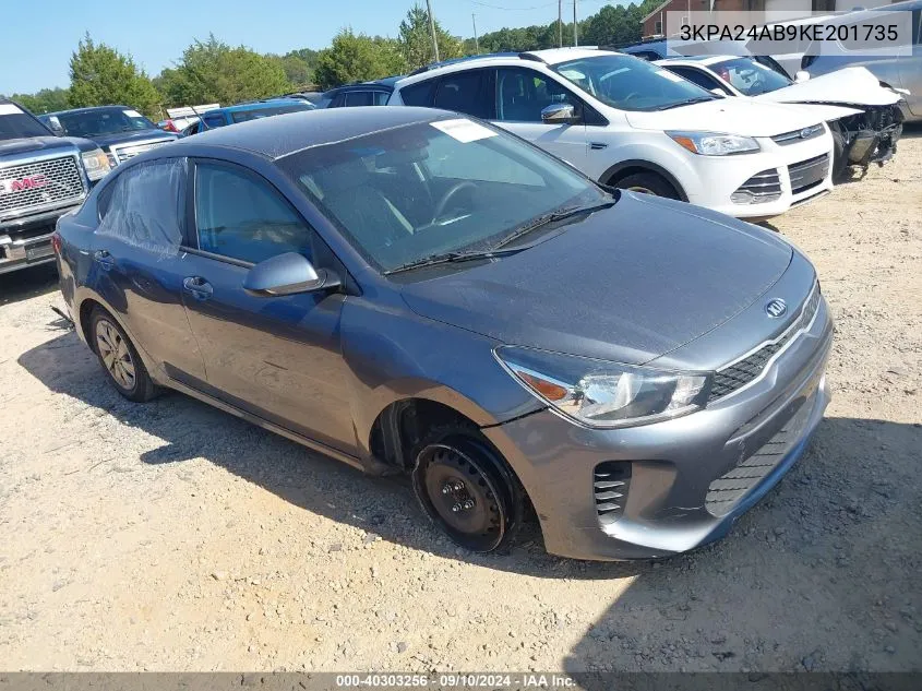 2019 Kia Rio S VIN: 3KPA24AB9KE201735 Lot: 40303256