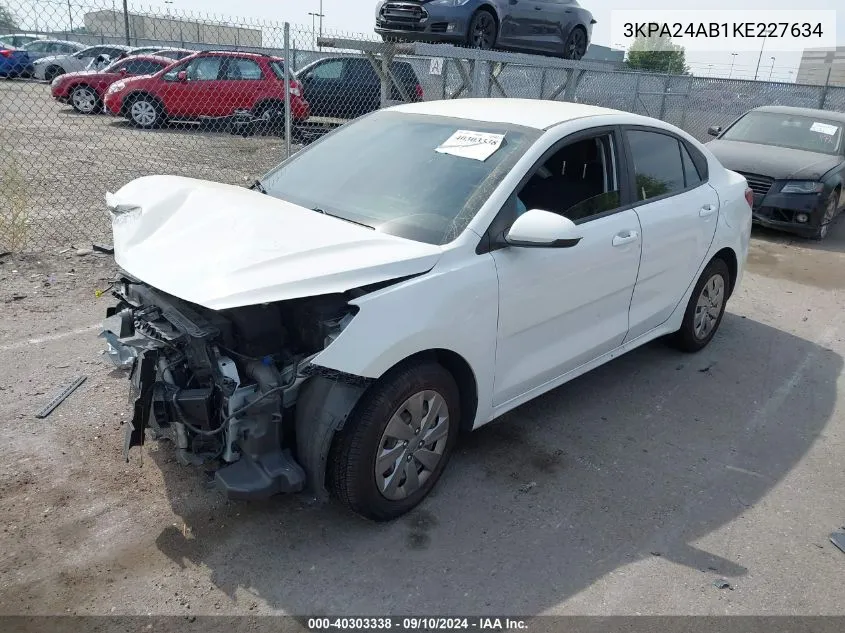 2019 Kia Rio S VIN: 3KPA24AB1KE227634 Lot: 40303338