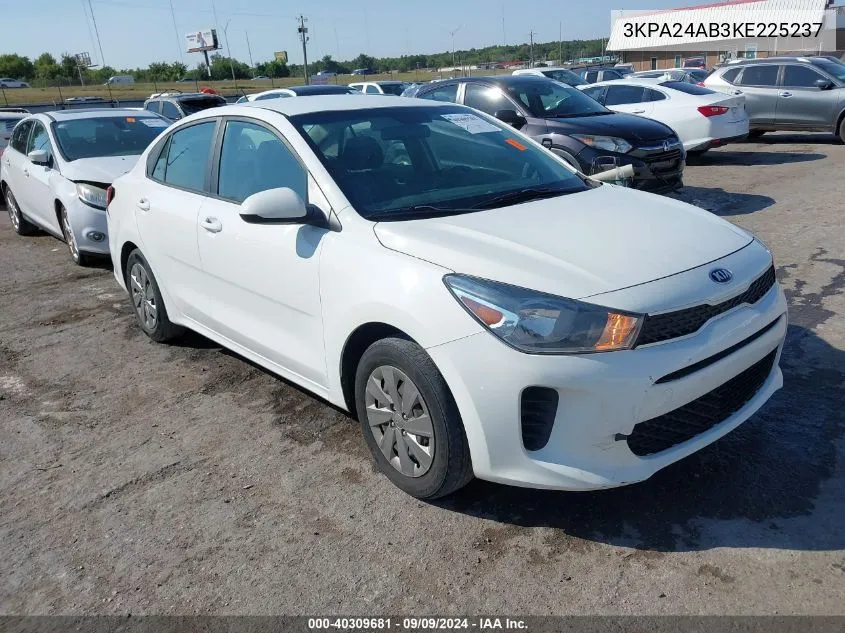 2019 Kia Rio S VIN: 3KPA24AB3KE225237 Lot: 40309681