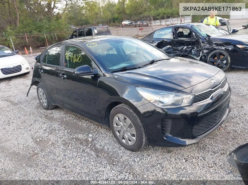 2019 Kia Rio S VIN: 3KPA24AB9KE171863 Lot: 40341120