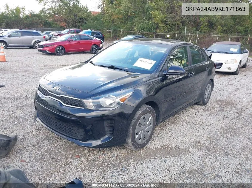 2019 Kia Rio S VIN: 3KPA24AB9KE171863 Lot: 40341120