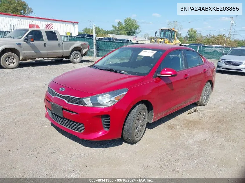 3KPA24ABXKE203865 2019 Kia Rio S