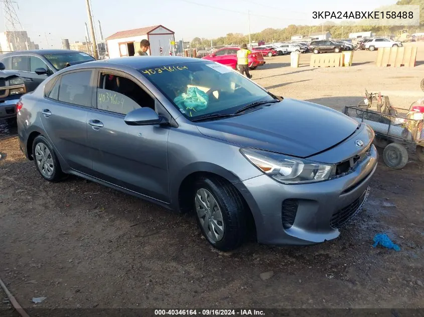 2019 Kia Rio S VIN: 3KPA24ABXKE158488 Lot: 40346164