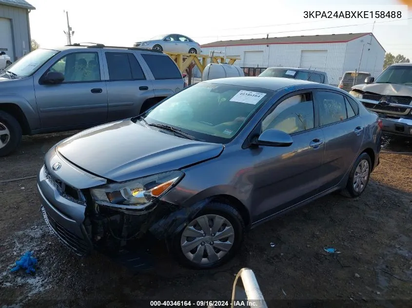 2019 Kia Rio S VIN: 3KPA24ABXKE158488 Lot: 40346164