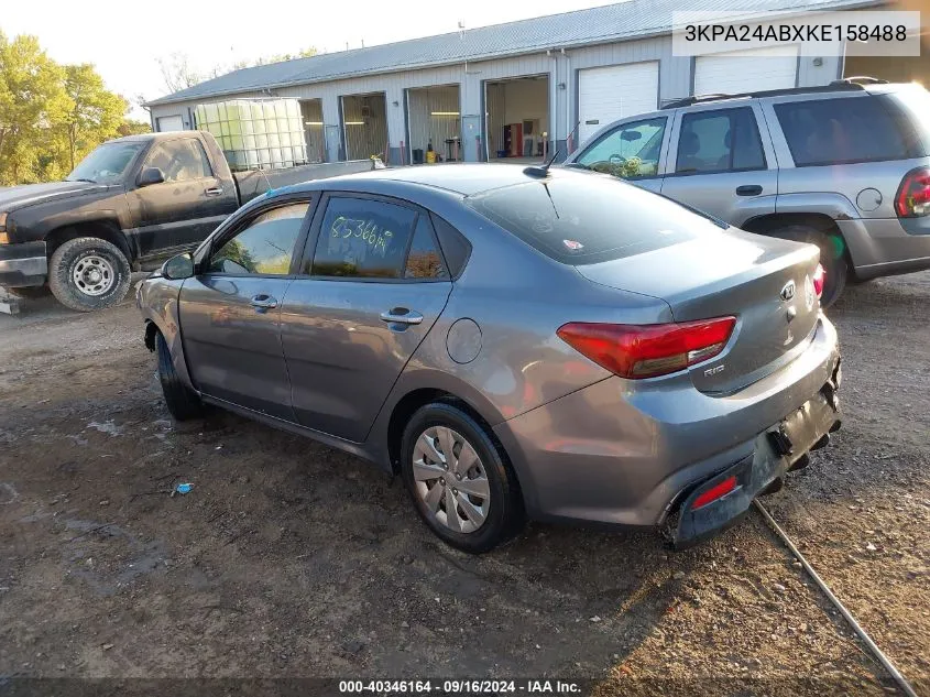 2019 Kia Rio S VIN: 3KPA24ABXKE158488 Lot: 40346164