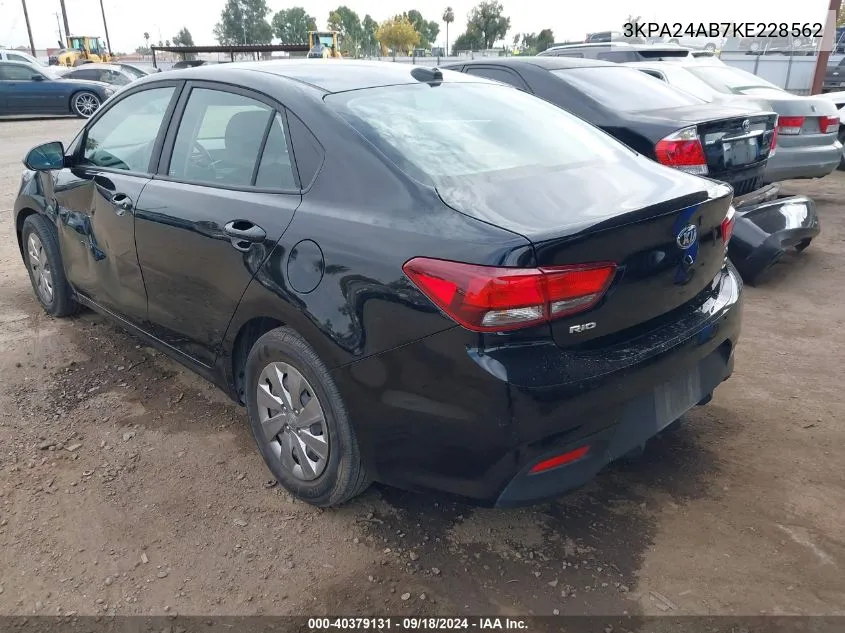 3KPA24AB7KE228562 2019 Kia Rio S