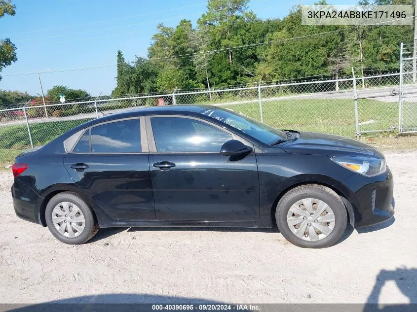 2019 Kia Rio S VIN: 3KPA24AB8KE171496 Lot: 40390695