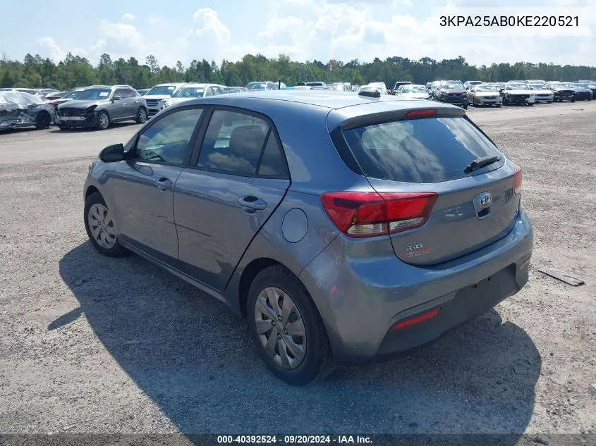 2019 Kia Rio 5-Door S VIN: 3KPA25AB0KE220521 Lot: 40392524