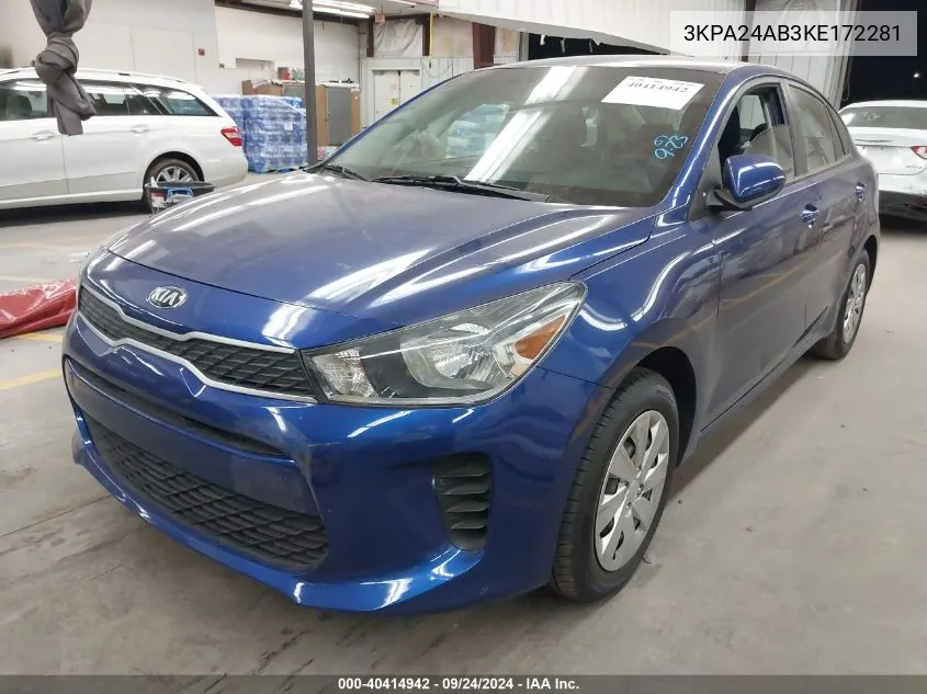 3KPA24AB3KE172281 2019 Kia Rio S