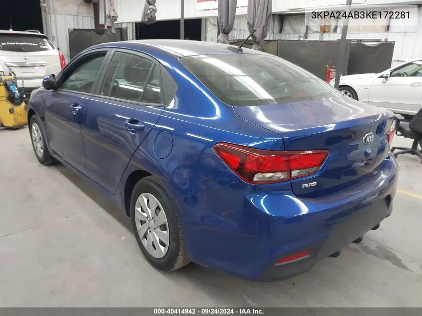 3KPA24AB3KE172281 2019 Kia Rio S