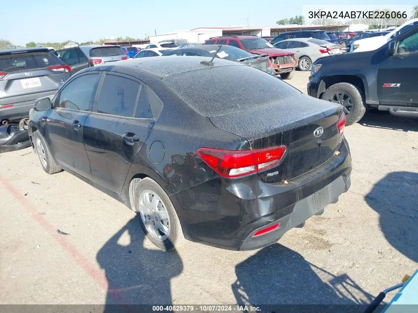 2019 Kia Rio S VIN: 3KPA24AB7KE226066 Lot: 40529379