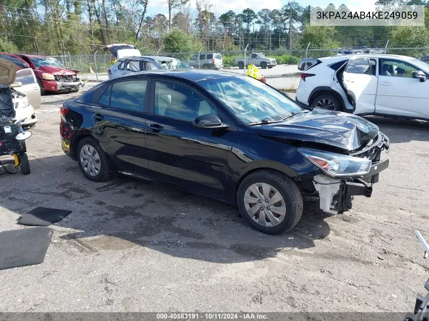 2019 Kia Rio S VIN: 3KPA24AB4KE249059 Lot: 40583191