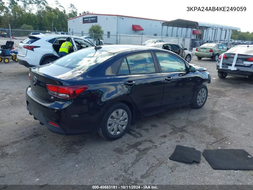 3KPA24AB4KE249059 2019 Kia Rio S