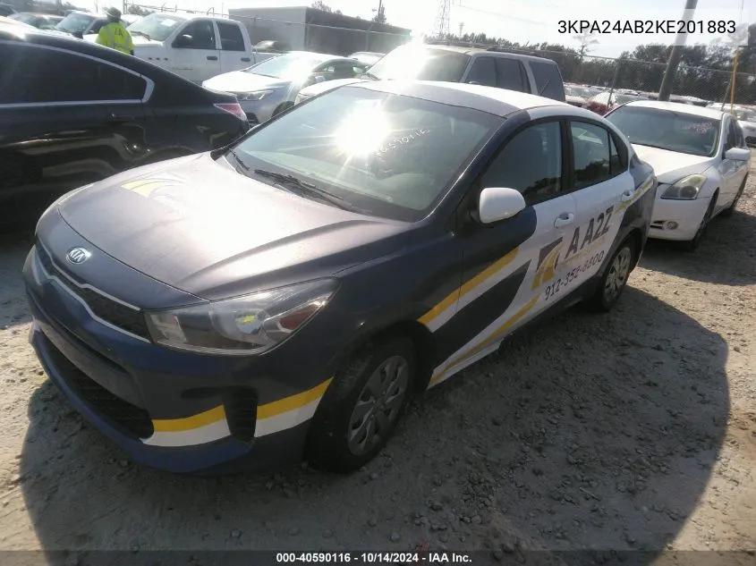 2019 Kia Rio S VIN: 3KPA24AB2KE201883 Lot: 40590116