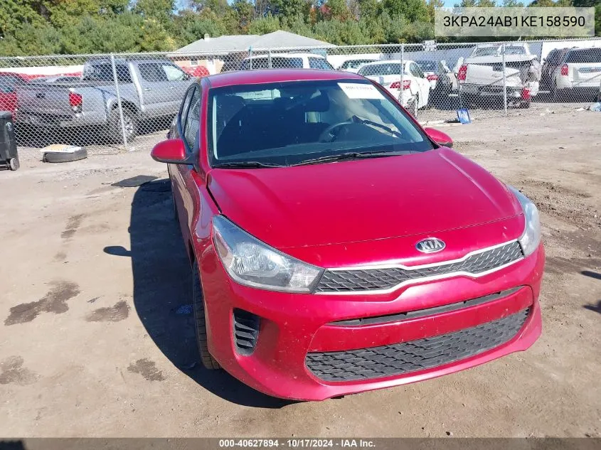 2019 Kia Rio S VIN: 3KPA24AB1KE158590 Lot: 40627894