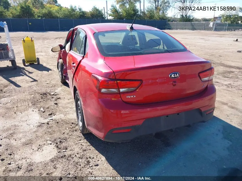 2019 Kia Rio S VIN: 3KPA24AB1KE158590 Lot: 40627894