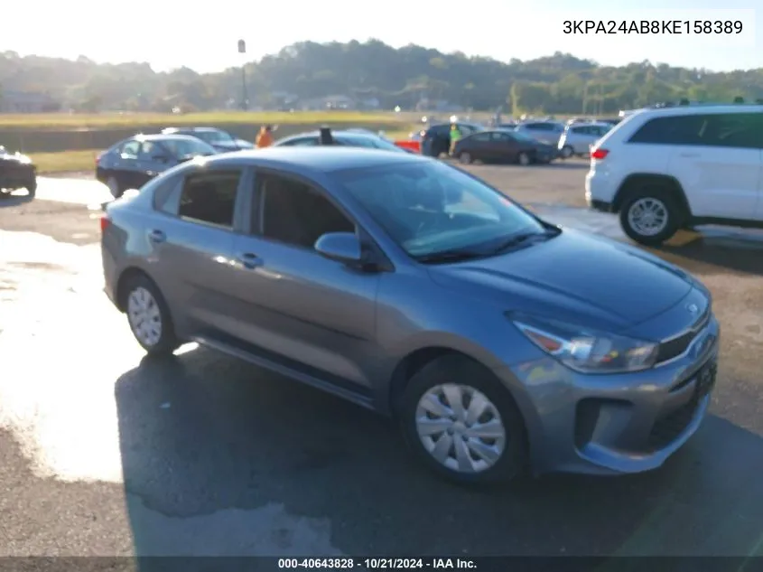 2019 Kia Rio S VIN: 3KPA24AB8KE158389 Lot: 40643828