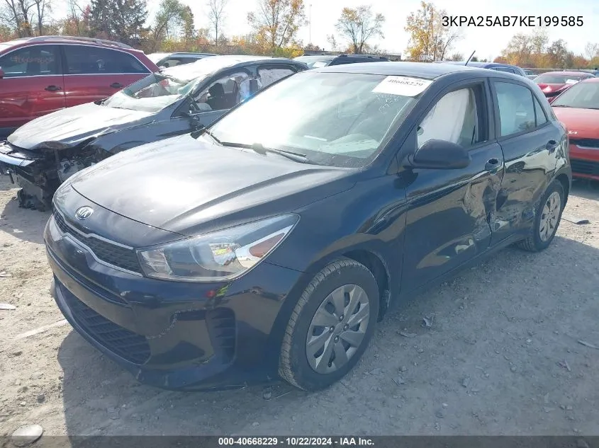 2019 Kia Rio 5-Door S VIN: 3KPA25AB7KE199585 Lot: 40668229