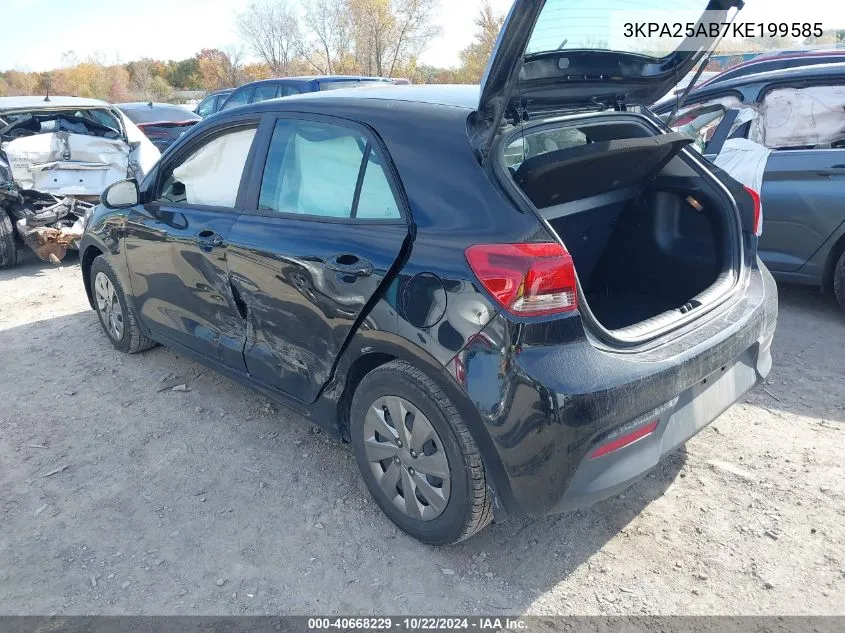 2019 Kia Rio 5-Door S VIN: 3KPA25AB7KE199585 Lot: 40668229