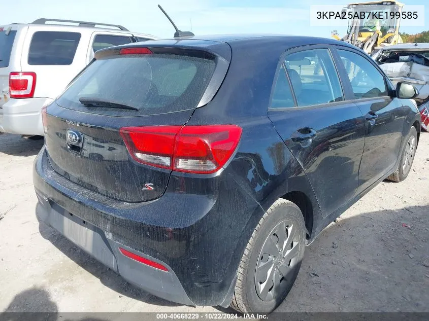 2019 Kia Rio 5-Door S VIN: 3KPA25AB7KE199585 Lot: 40668229