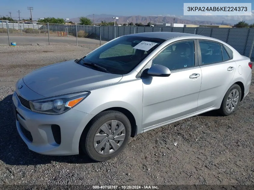 2019 Kia Rio S VIN: 3KPA24AB6KE224373 Lot: 40718787