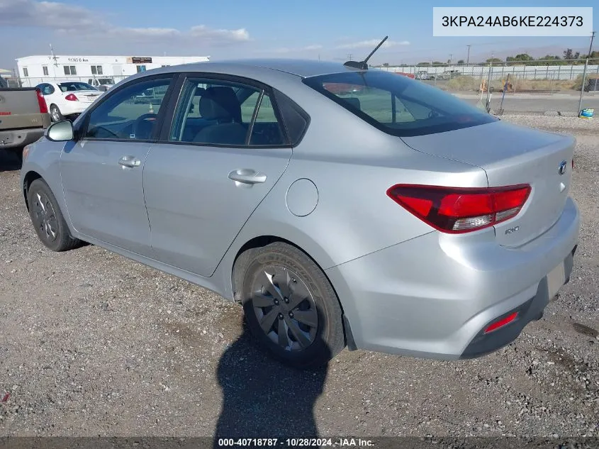 2019 Kia Rio S VIN: 3KPA24AB6KE224373 Lot: 40718787