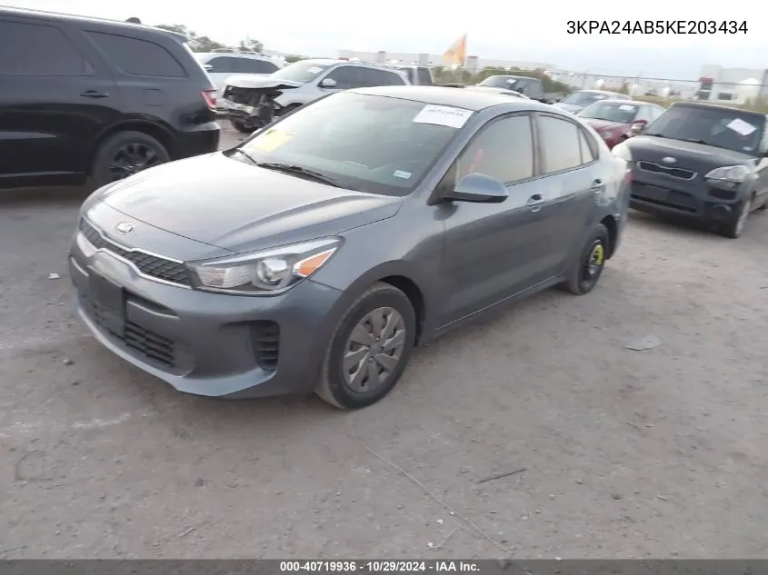 2019 Kia Rio S VIN: 3KPA24AB5KE203434 Lot: 40719936