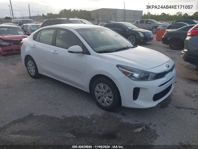 2019 Kia Rio S VIN: 3KPA24AB4KE171057 Lot: 40829688