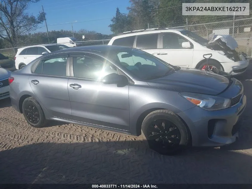 2019 Kia Rio Lx/S VIN: 3KPA24ABXKE162217 Lot: 40833771