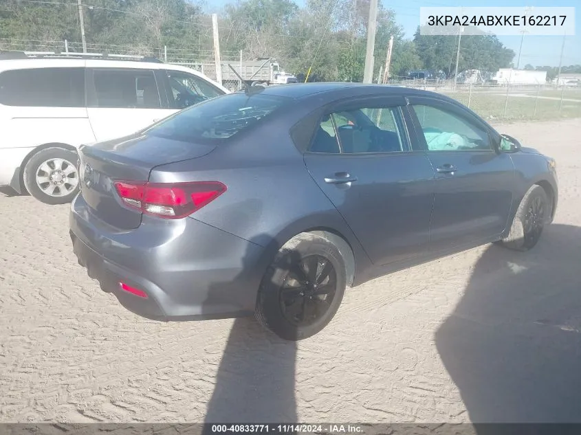 2019 Kia Rio Lx/S VIN: 3KPA24ABXKE162217 Lot: 40833771