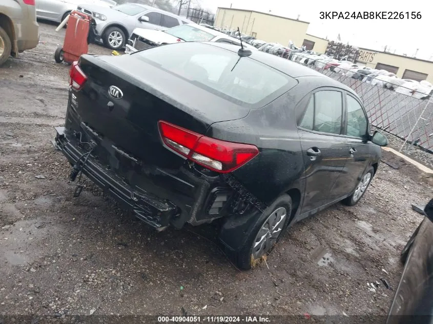 2019 Kia Rio Lx VIN: 3KPA24AB8KE226156 Lot: 40904051