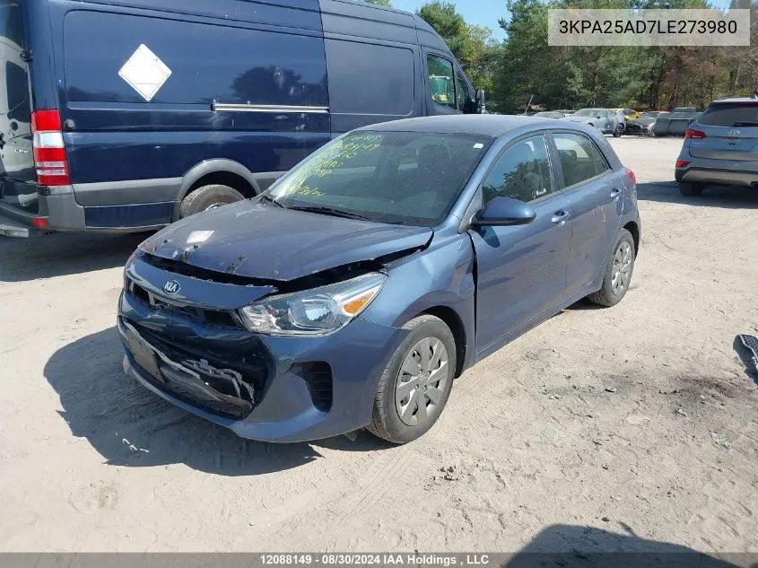 2020 Kia Rio Lx/S VIN: 3KPA25AD7LE273980 Lot: 12088149