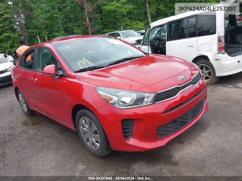 2020 Kia Rio S VIN: 3KPA24AD4LE257200 Lot: 39297945