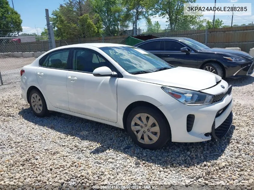 3KPA24AD6LE288285 2020 Kia Rio S