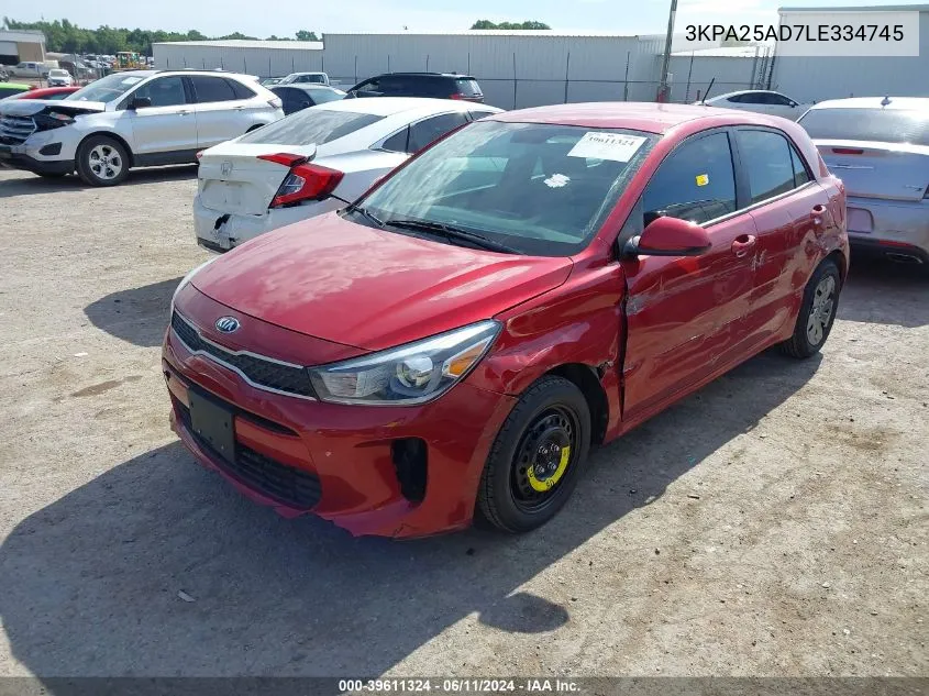 3KPA25AD7LE334745 2020 Kia Rio 5-Door S