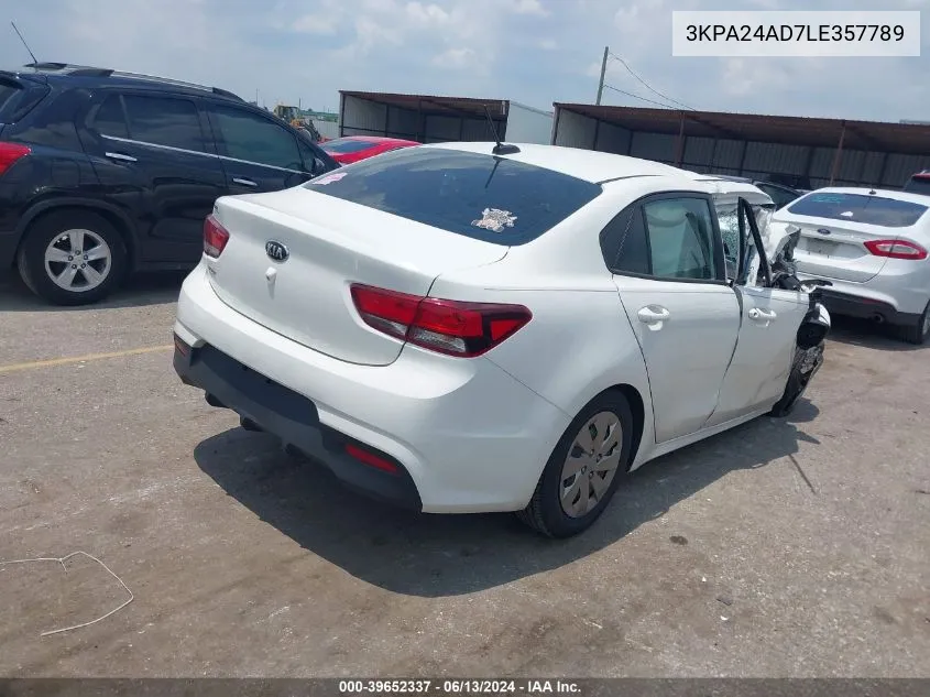 3KPA24AD7LE357789 2020 Kia Rio Lx