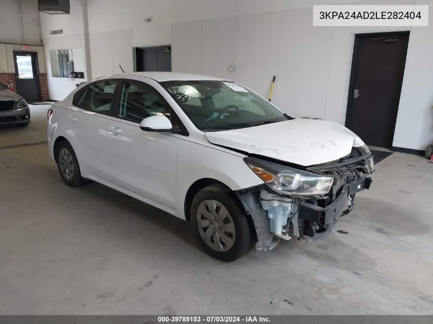 2020 Kia Rio S VIN: 3KPA24AD2LE282404 Lot: 39789153