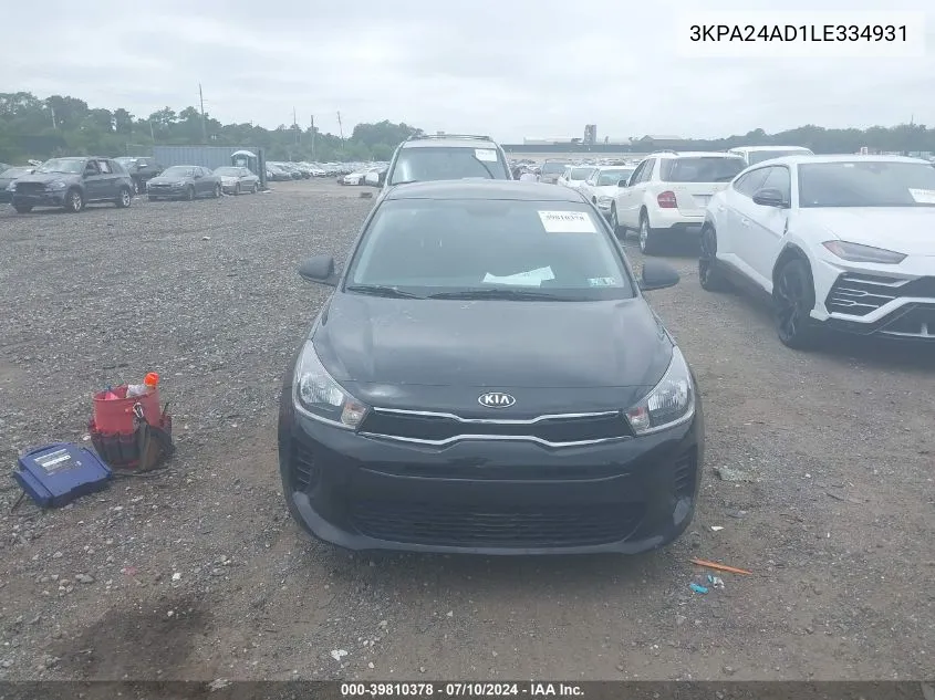 3KPA24AD1LE334931 2020 Kia Rio Lx