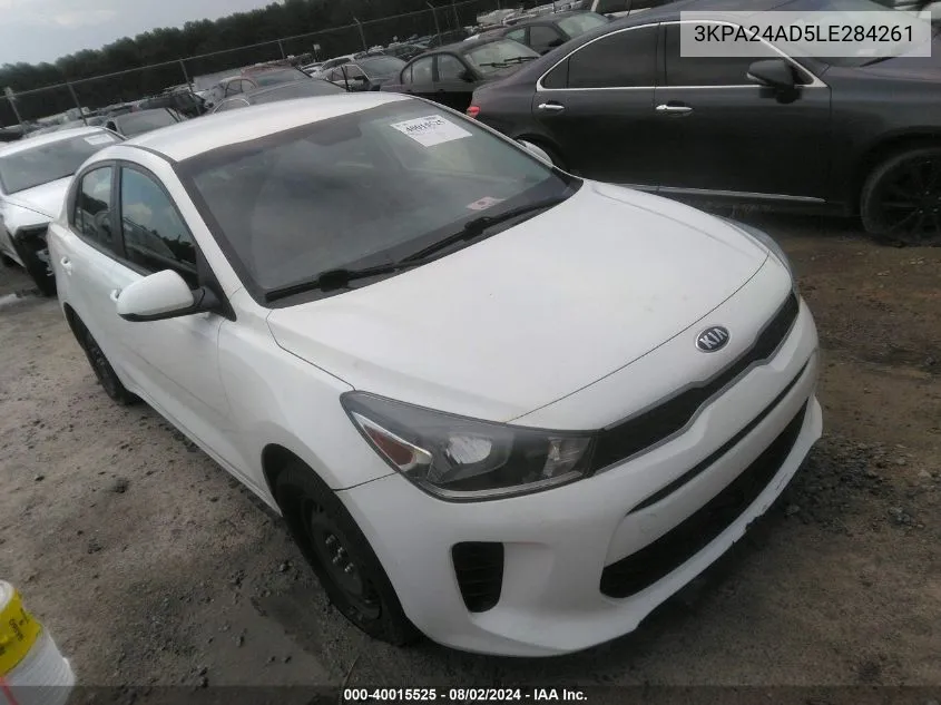 2020 Kia Rio S VIN: 3KPA24AD5LE284261 Lot: 40015525