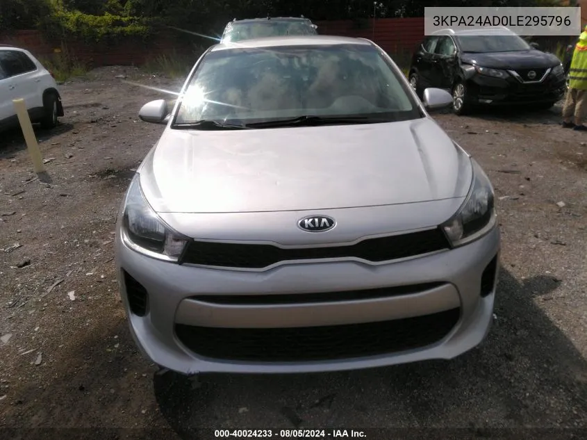 3KPA24AD0LE295796 2020 Kia Rio S