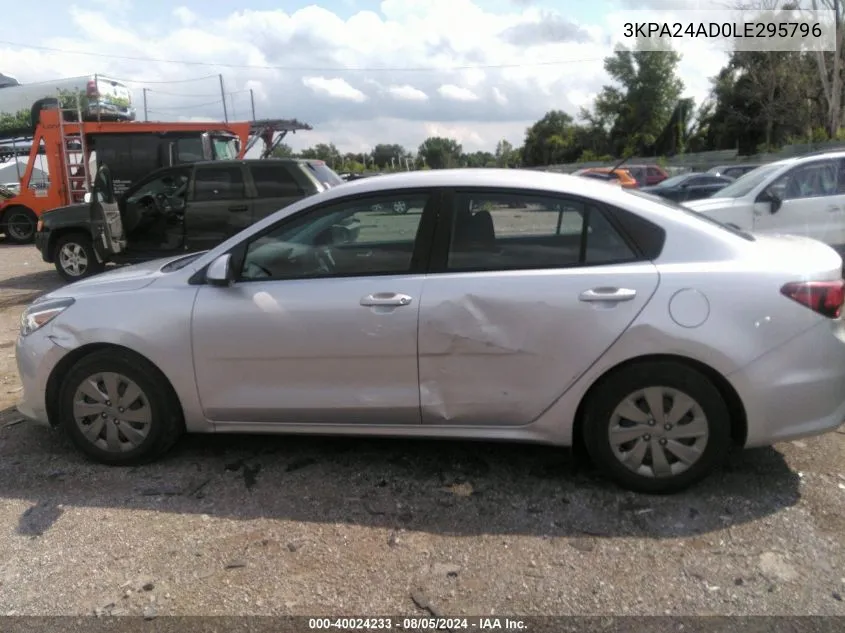 2020 Kia Rio S VIN: 3KPA24AD0LE295796 Lot: 40024233