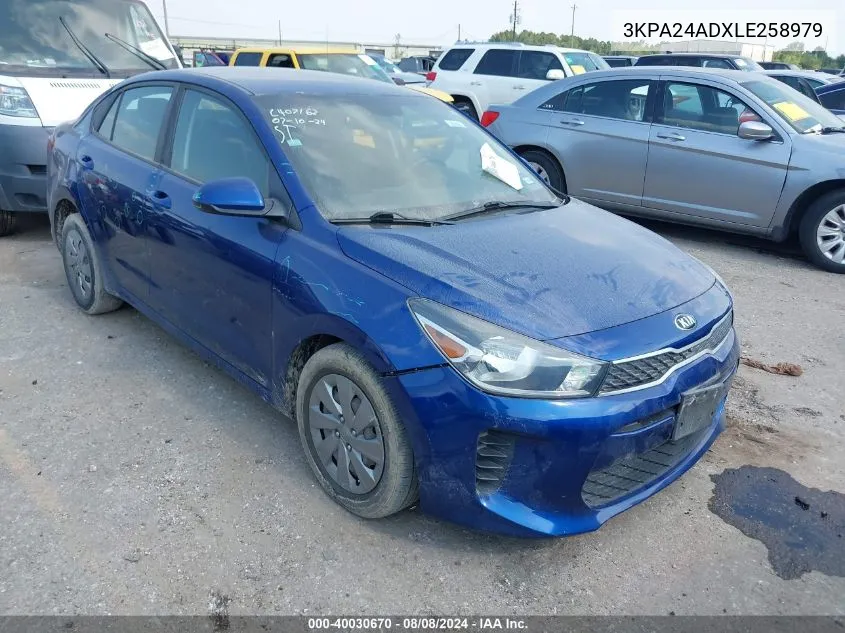 3KPA24ADXLE258979 2020 Kia Rio S