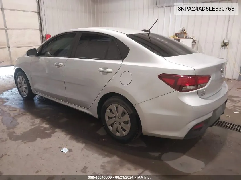 3KPA24AD5LE330753 2020 Kia Rio S