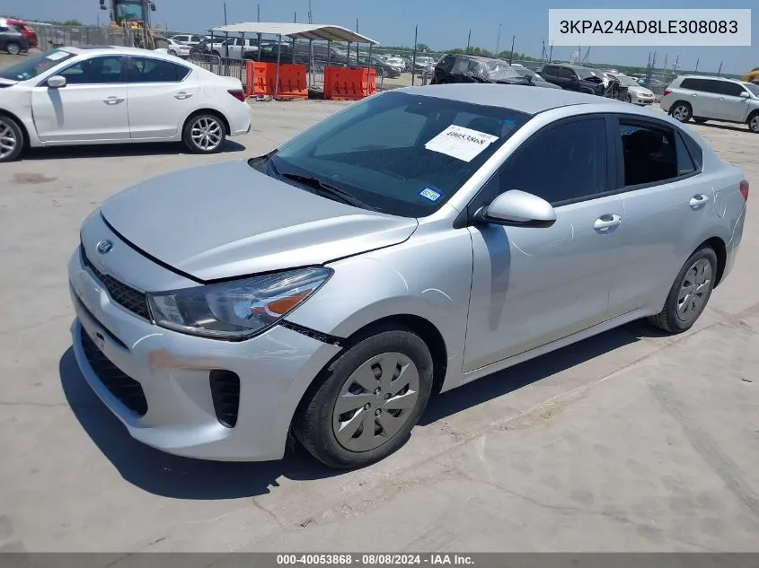 3KPA24AD8LE308083 2020 Kia Rio S