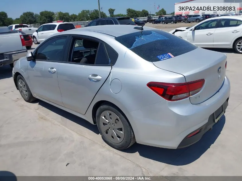 3KPA24AD8LE308083 2020 Kia Rio S